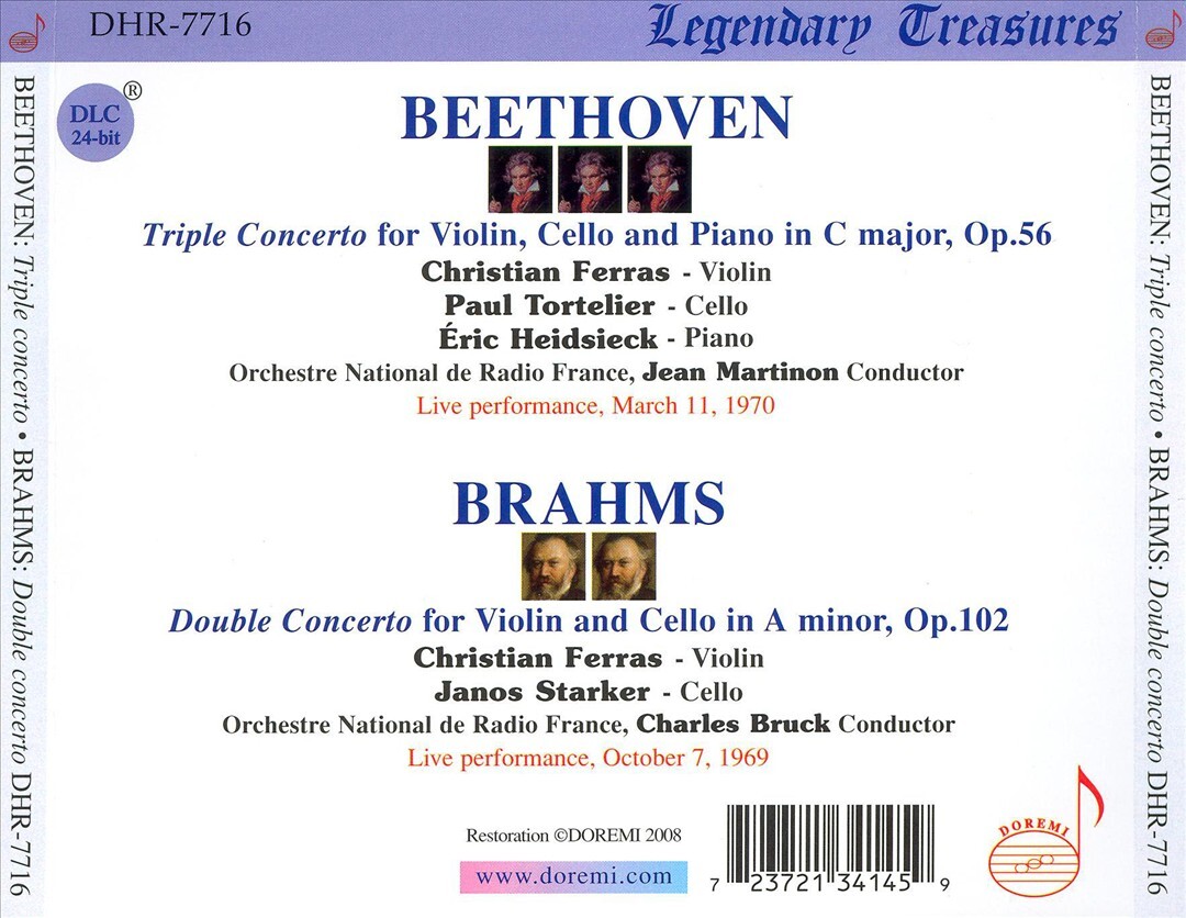 CHRISTIAN FERRAS / ERIC HEIDSIECK / JANOS STARKER / PAUL TORTELIER BEETHOVEN: TR
