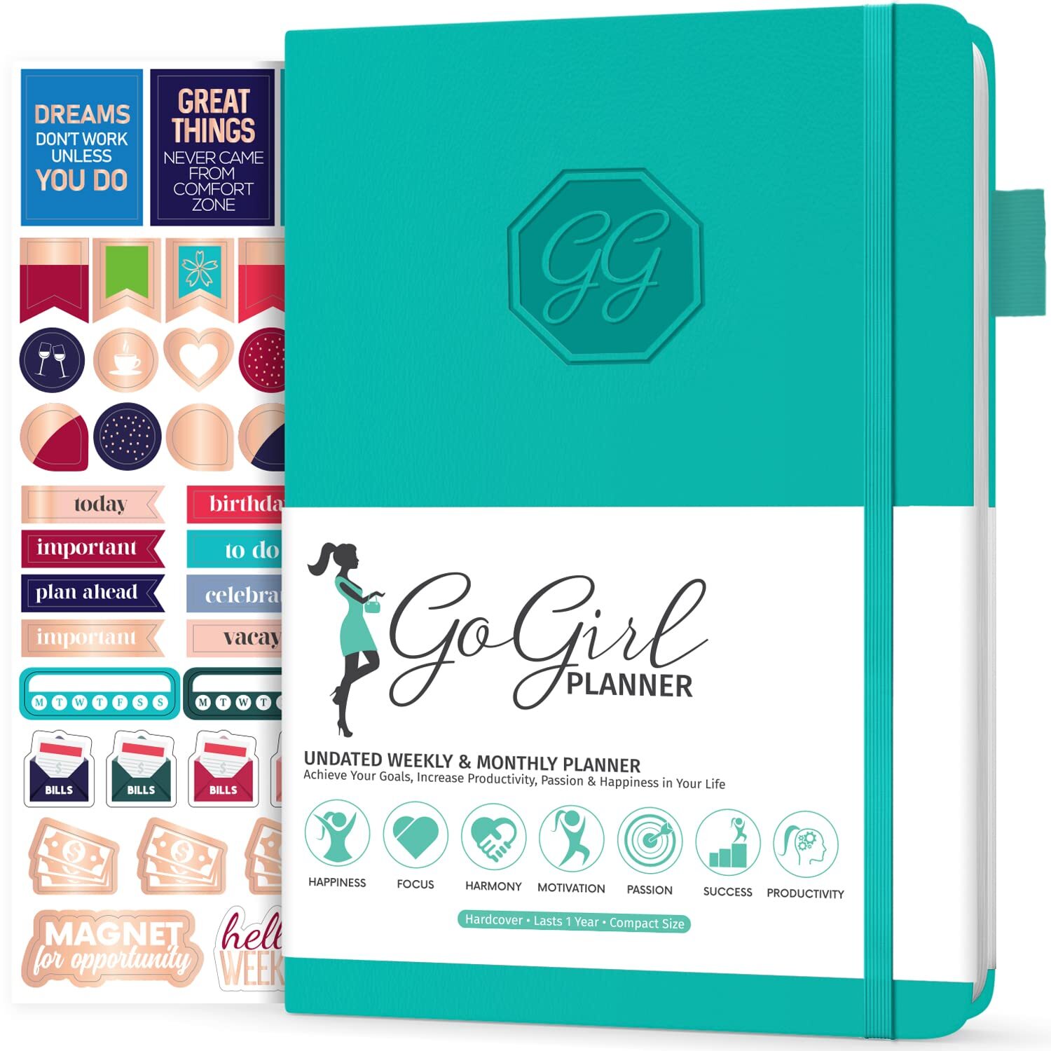 Planner and Organizer for Women – Compact Size Weekly Planner, Goals Journal ...-image
