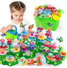 3 4 5 6 Year Old Girls, Preschool Flower Garden Building toys - 147 pcs