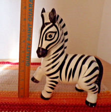 Zebra Ceramic Art Figurine Statue Mid-Century Modern 9x7x3.5" FS