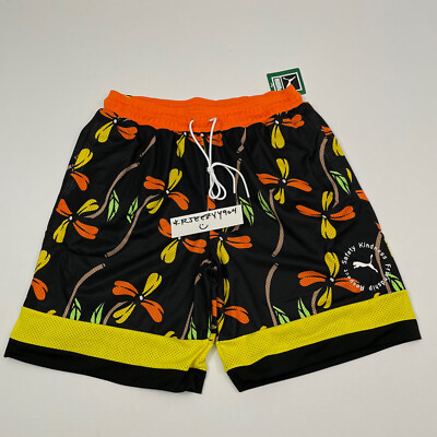 $65 Mens Size M Puma Court Crush Flower Floral Allover Print Mesh Shorts 534271