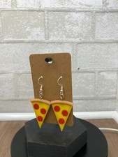 Pepperoni Pizza Earrings 3D Printed Fun Food Jewelry Unique Handmade Gift