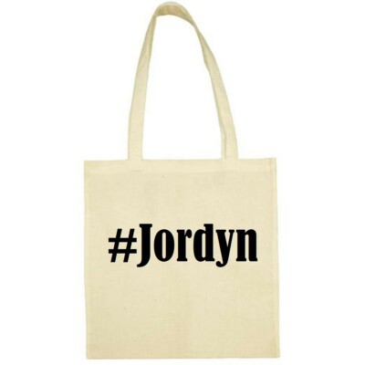 Tasche Beutel Baumwolltasche #Jordyn Hashtag Einkaufstasche Schulbeutel Turnbeut