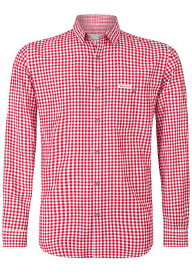 B-Ware / 2. Wahl - Trachtenhemd Campos3 rot Comfort Fit  Karo Langarm Stockerpoi