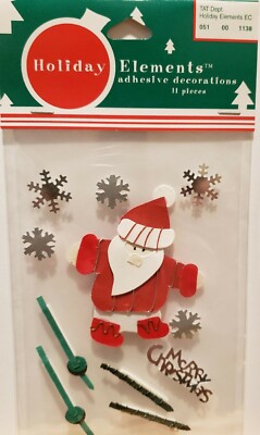 Target Holiday Elements SKIING SANTA SKIES POLES SNOWFLAKES Stickers 11 Pieces