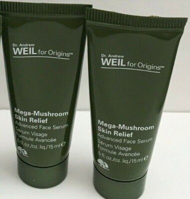 2 Origins MEGA MUSHROOM Skin Relief Advanced Face SERUM .5 oz./15 ml x 2 =1 oz.