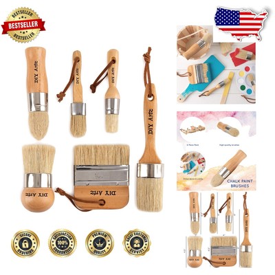 Ergonomic Paint Brush Set - 6 Oval Bristle Brushes for Smooth Coverage