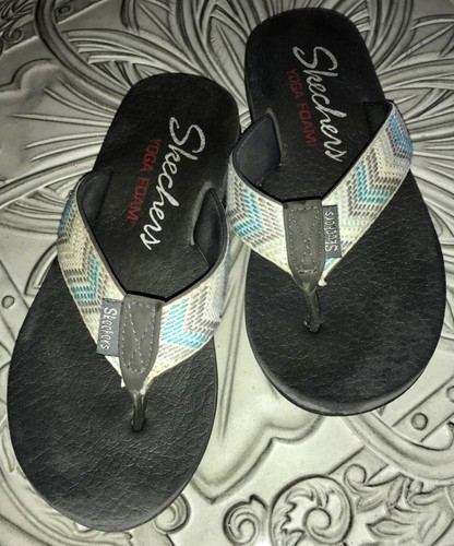 skechers yoga foam rhinestone flip flops