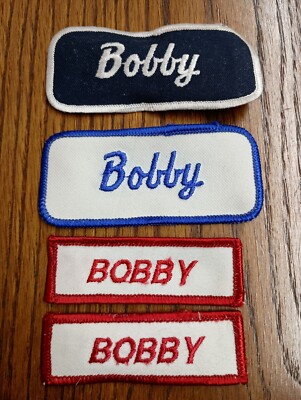 Bobby Name Tag Vintage Patches (Lot of 4)