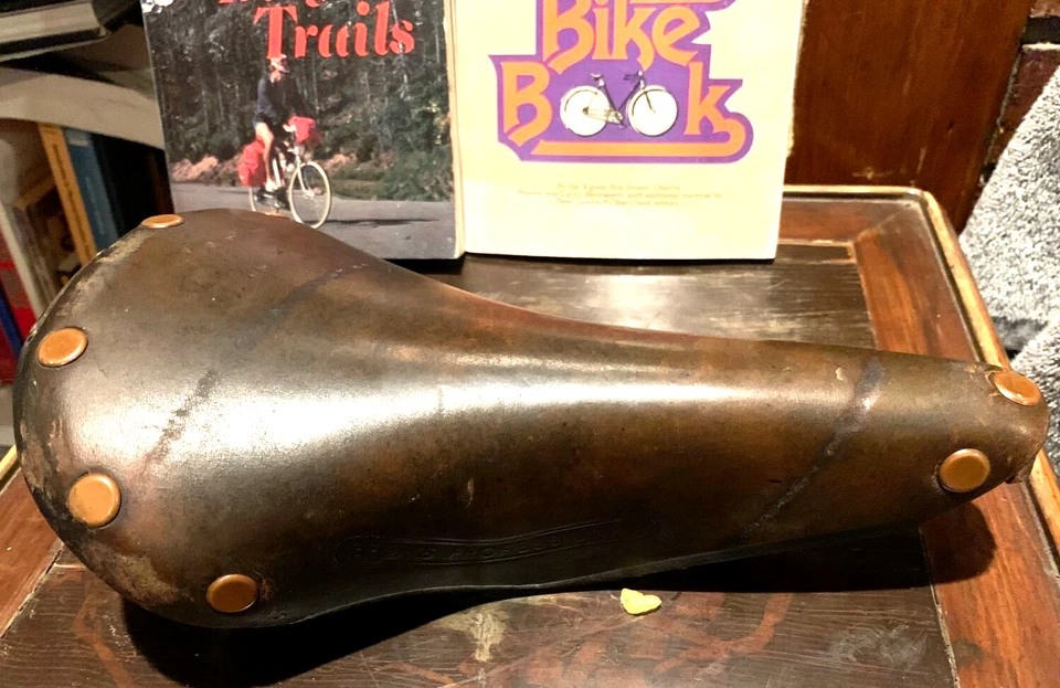 复古 1967 年布鲁克斯专业皮革马鞍适用于 Campagnolo Raleigh 棕色 — 第 4/4 张图片