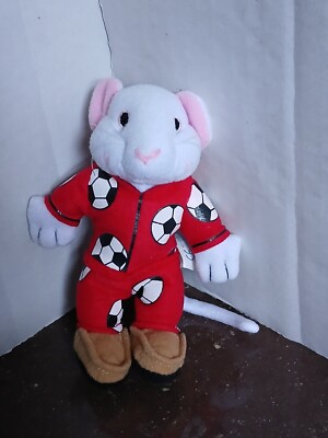 Vintage Stuart Little Small Mouse In Red Soccer Pajamas Soft