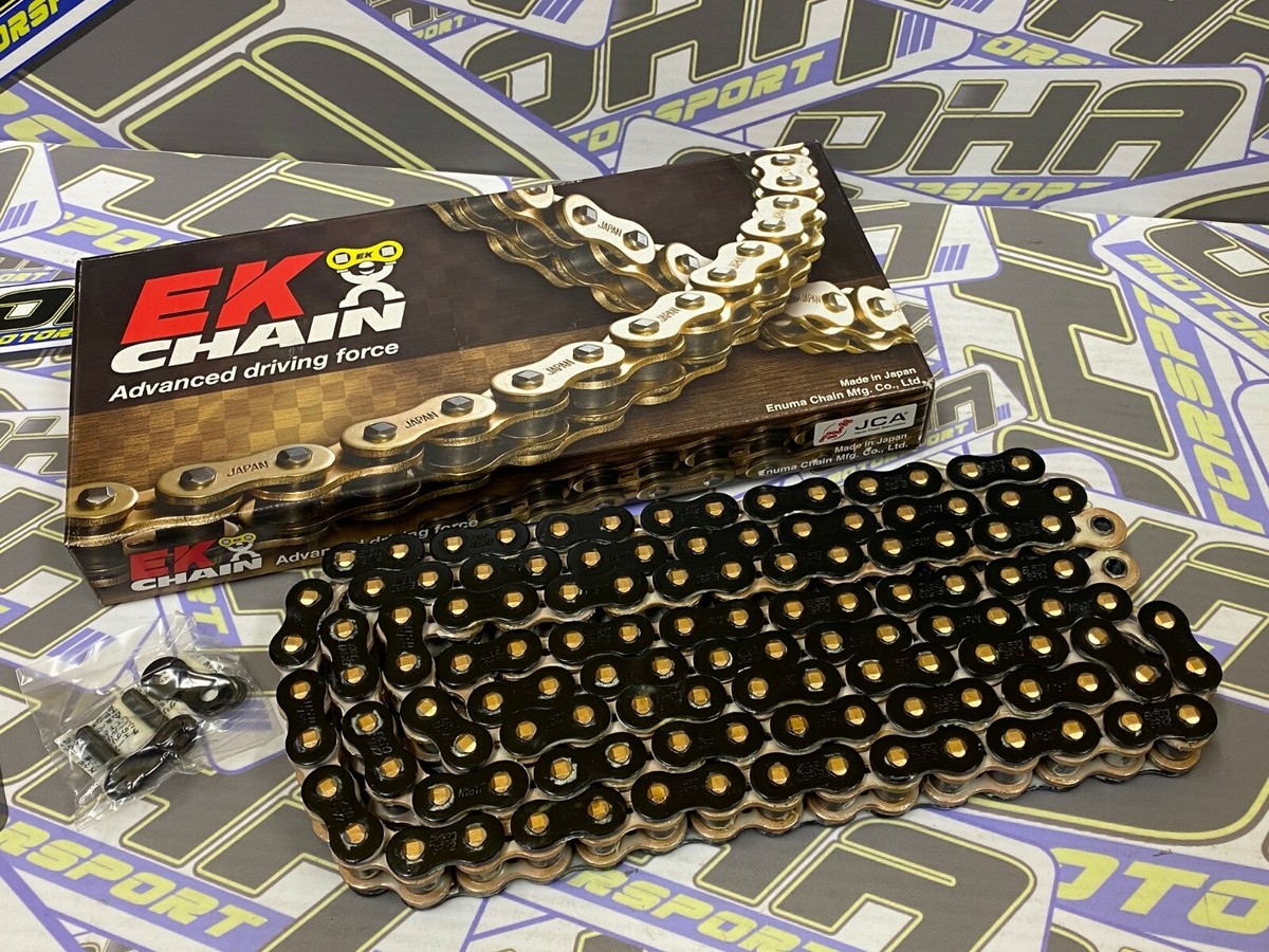 EK 520 SRX2 Motorcycle Bike Heavy Duty X-Ring Drive Chain 120 Links BLACK &  GOLD | eBay