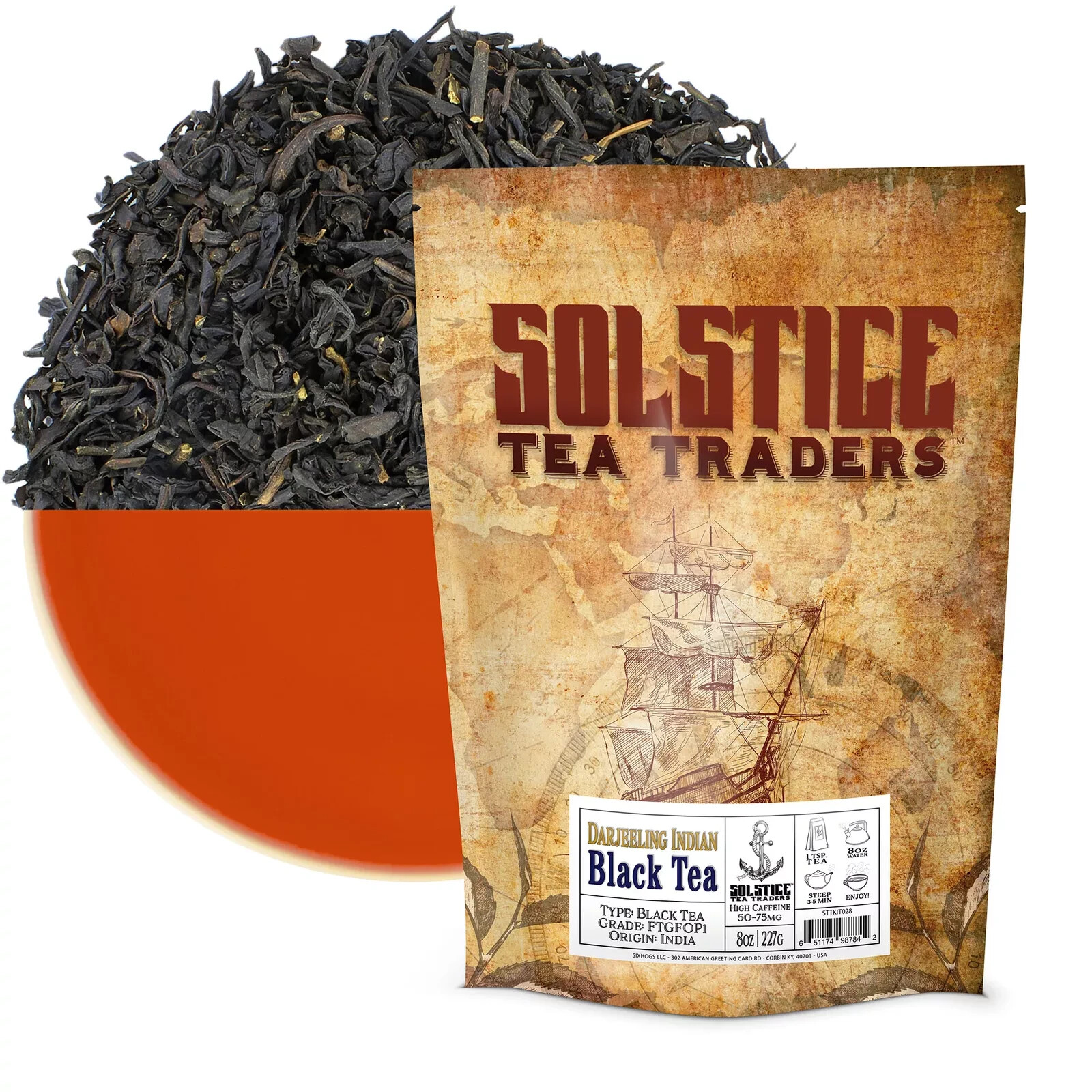 Darjeeling Indian Single Estate Black Loose Leaf Tea 8oz Bag, 100+ Cups of Tea