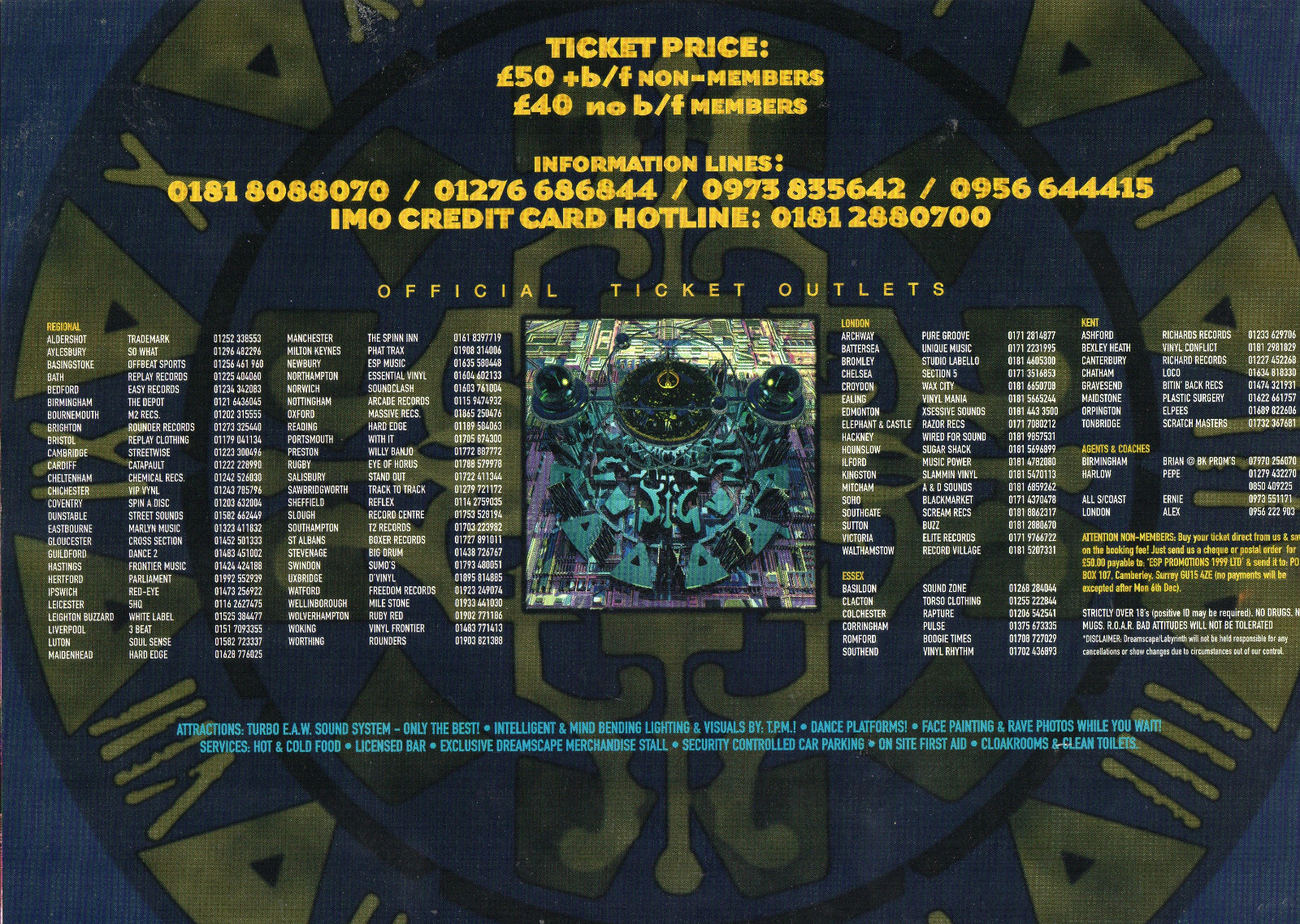 DREAMSCAPE LABRYNTH 31/12/99 Classic Rave Flyer | eBay UK