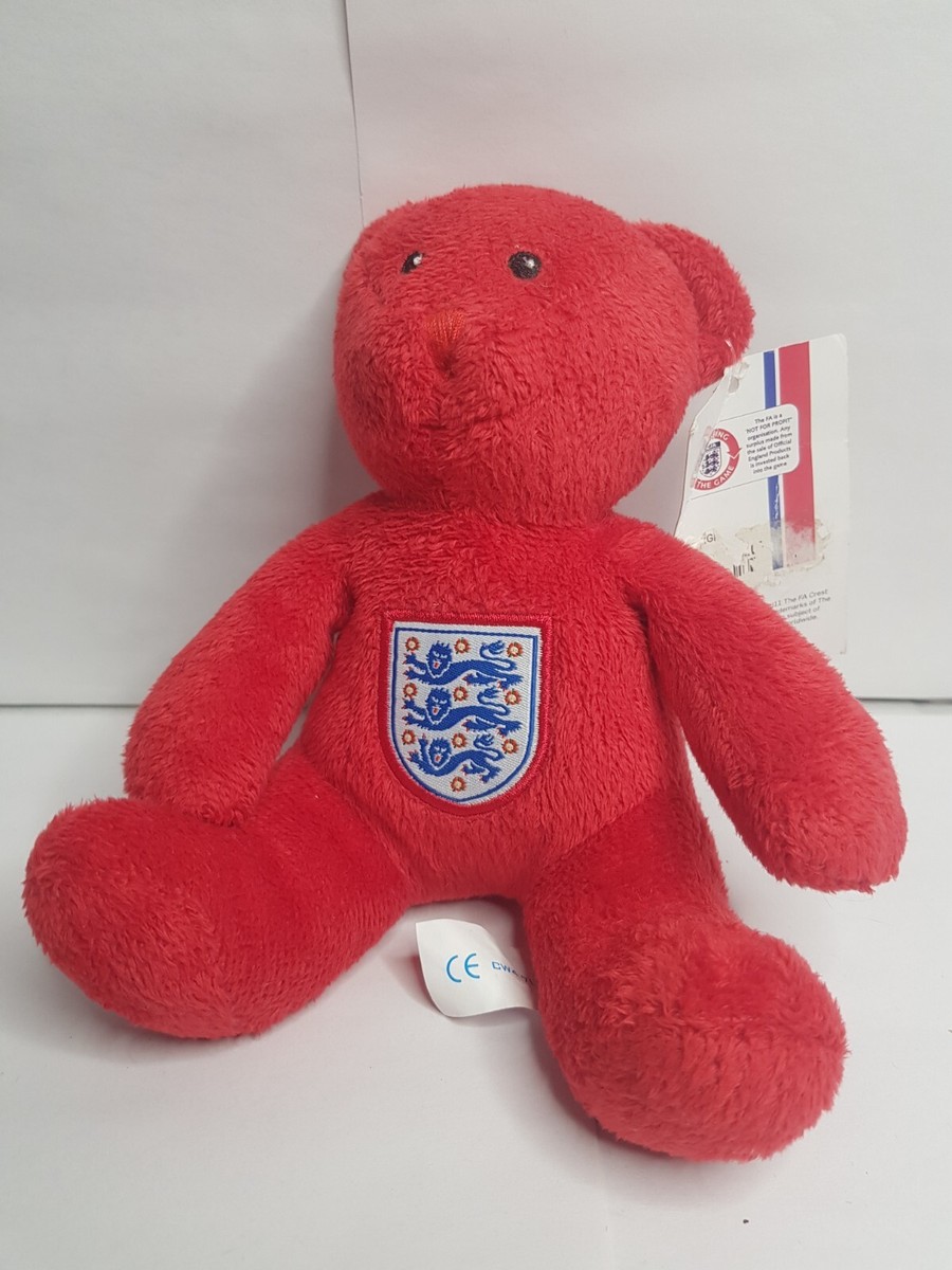 England Mini Bear Solid Red Three Lions Crest Soft Teddy Bear