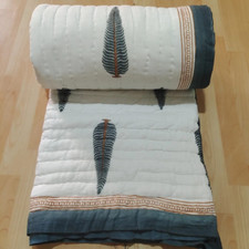 Indian Handmade Block Print Quilt Jaipuri razai Cotton Quilt housewarming Quilt