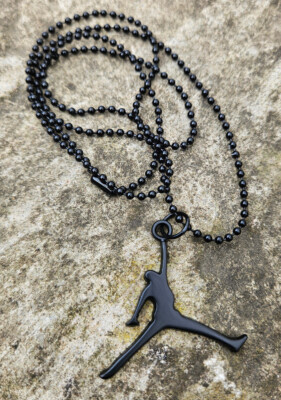 JUMP MAN ネックレス BLACK METAL JORDAN JUMPING MAN SYMBOL NECKLACE PENDANT 11