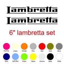 Lambretta 6" x 2 Vinyl Stickers Set Scooter Mod Leg Shield Panel Quality Decals