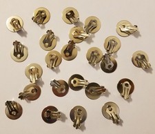 12 Pair Silver Tone Clip on Earring Craft Findings Backs Backings 18mm Flat Pad