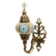 Turkish Moroccan Style Multicolour Mosaic Wall Sconce Light Lamp Medium Globe