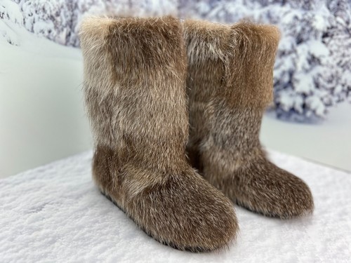 SALE Light brown nutria fur boots for 