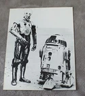 Star Wars Episode IV New Hope 1977 C-3PO R2-D2 On Set B&W Original Poster EX C8