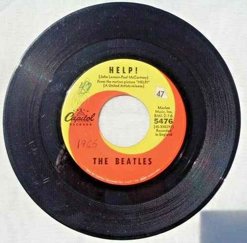 The Beatles: Help! b/w I'm Down 1965 Capitol 5476 Scranton F-3/G-2 Pressing VG+