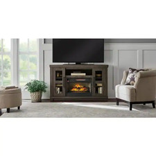 Caufield 54 In. Media Console Infrared Electric Fireplace in Vintage Warm  Oak | eBay