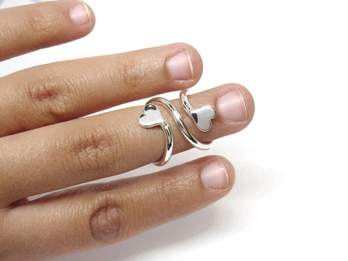Trigger Finger Mallet Splint Ring 925 Silver Heart Ring Woman Ring Handmade Ring