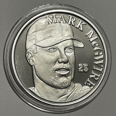 1998 Mark McGwire Homerun Record MLB Coin 1 Troy Oz .999 Fine