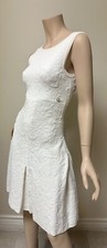 New Chanel Dress White Fitted Robe Size 36