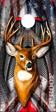 American Flag Deer Hunter Armor Cornhole Wrap Bag Toss Skin Decal Sticker Wraps
