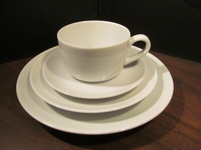 4 pc PAN AM ''WAVE'' airline dish lot dessert salad bread plate cup saucer Weiden
