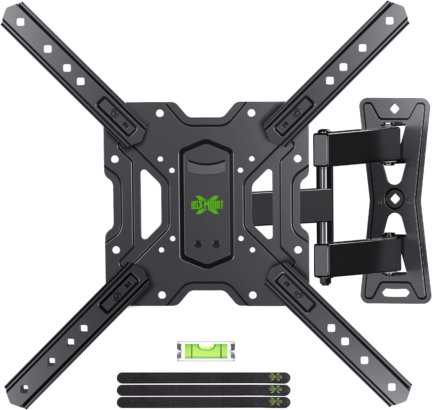 USX MOUNT Full Motion TV Mount, Swivel Articulating Tilt Wall Mount Black-image