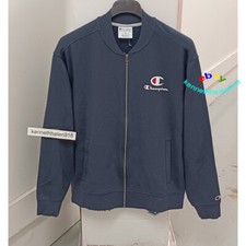 CHAMPION PRINT LOGO FULL ZIP SWEATSHIRT NAVY BLUE MENS SIZE XL