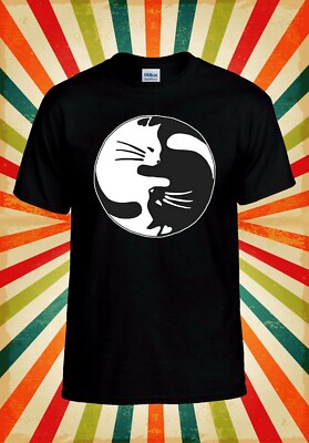 Kätzchen Ying Yang Katze lustig cool Männer Frauen Weste Tank Top Unisex T-Shirt 2289