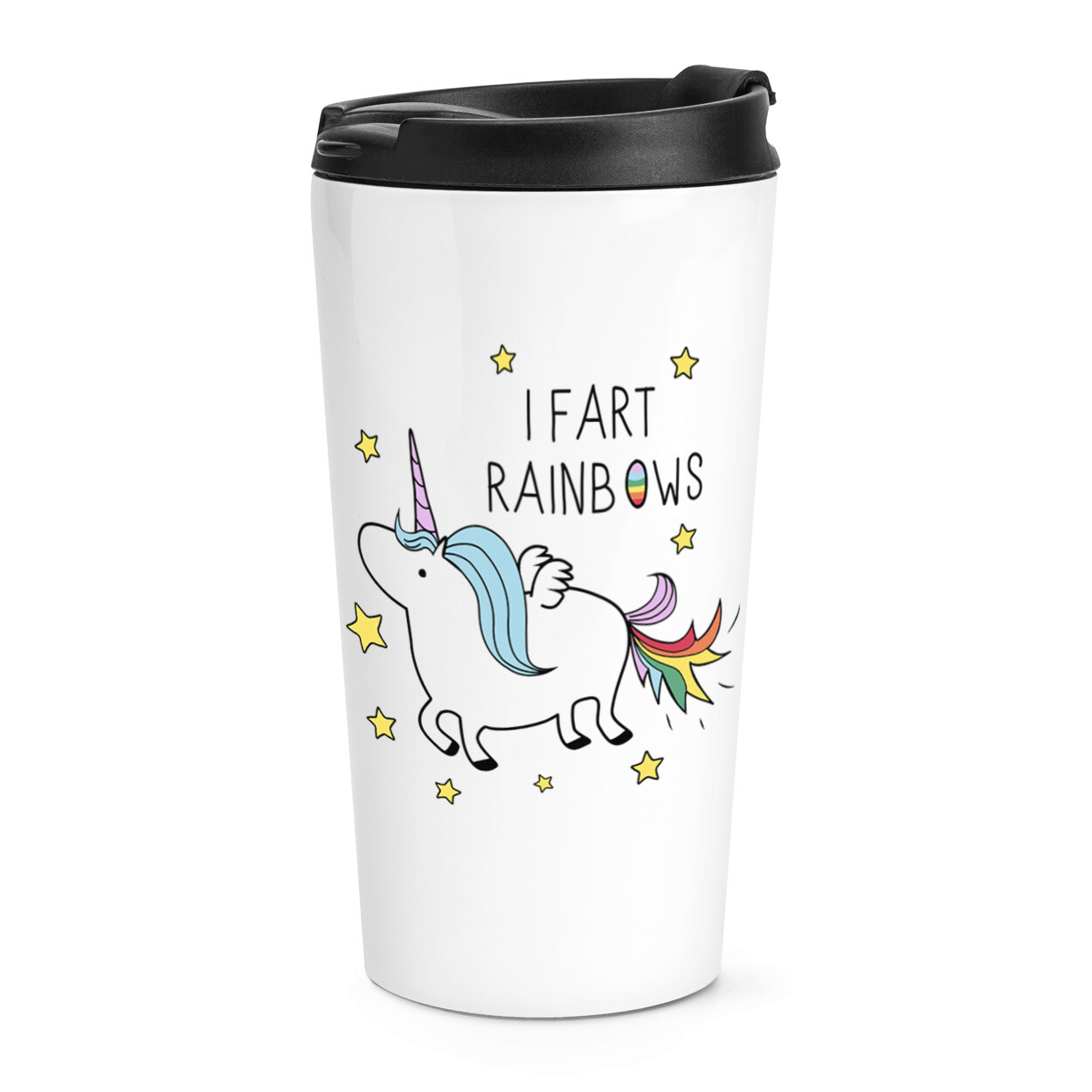 Unicorn I Fart Rainbows Travel Mug Cup Funny Thermal Tumbler Joke Magical