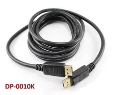 10ft DisplayPort Gold-Plated Male to Male Monitor A/V Cable w/ Latches, DP-0010K