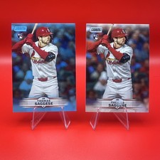 2025 Topps Stadium Club - Thomas Saggese #157 Light Blue Foil (RC) & Base card 