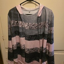 NWOT Women  s 2-Piece Outfit  Striped Tunic Top  Pink Leggings  Size M
