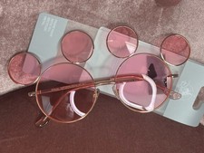 2025 Disney Parks Mickey Mouse Ear Shaped Sunglasses Rose Pink Lenses New