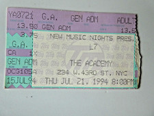 L7 CONCERT TICKET STUB The Academy NYC July 21, 1994, RARE