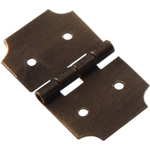 Hillman Decorative Hinge Antique Brass (5/8" x 1") 2 Pack 853008