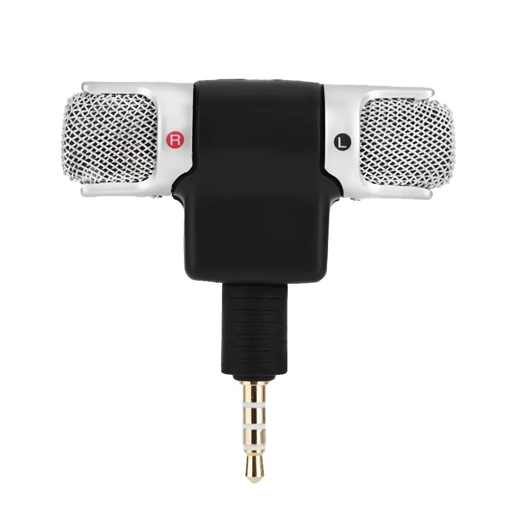 Mic Microphone for Phone Stereo Microphone Stereo Microphone Mic 3.5mm Gold