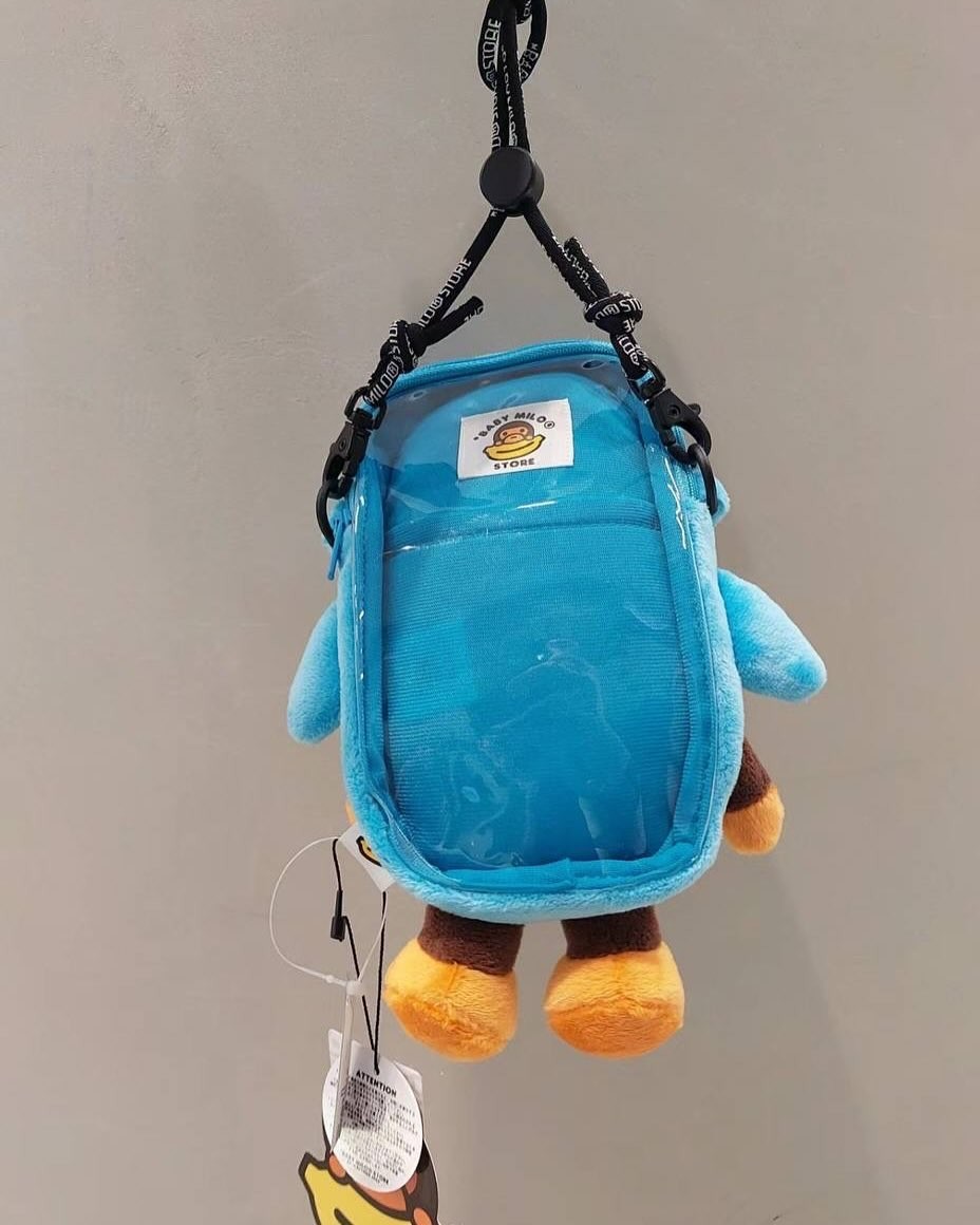 NWT A Bathing Ape Baby Milo Shark Monkey Blue Shoulder Bag Limited