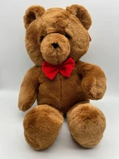 Dakin Fun Farm Honey Jo Teddy Bear Brown Plush Red Bow Tie 1986 Vintage w/tags