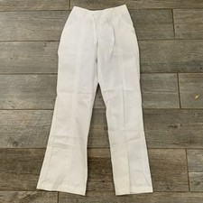 Landau Drawstring Scrub Pants Women  s XS White Elastic Back Half Of Waist New