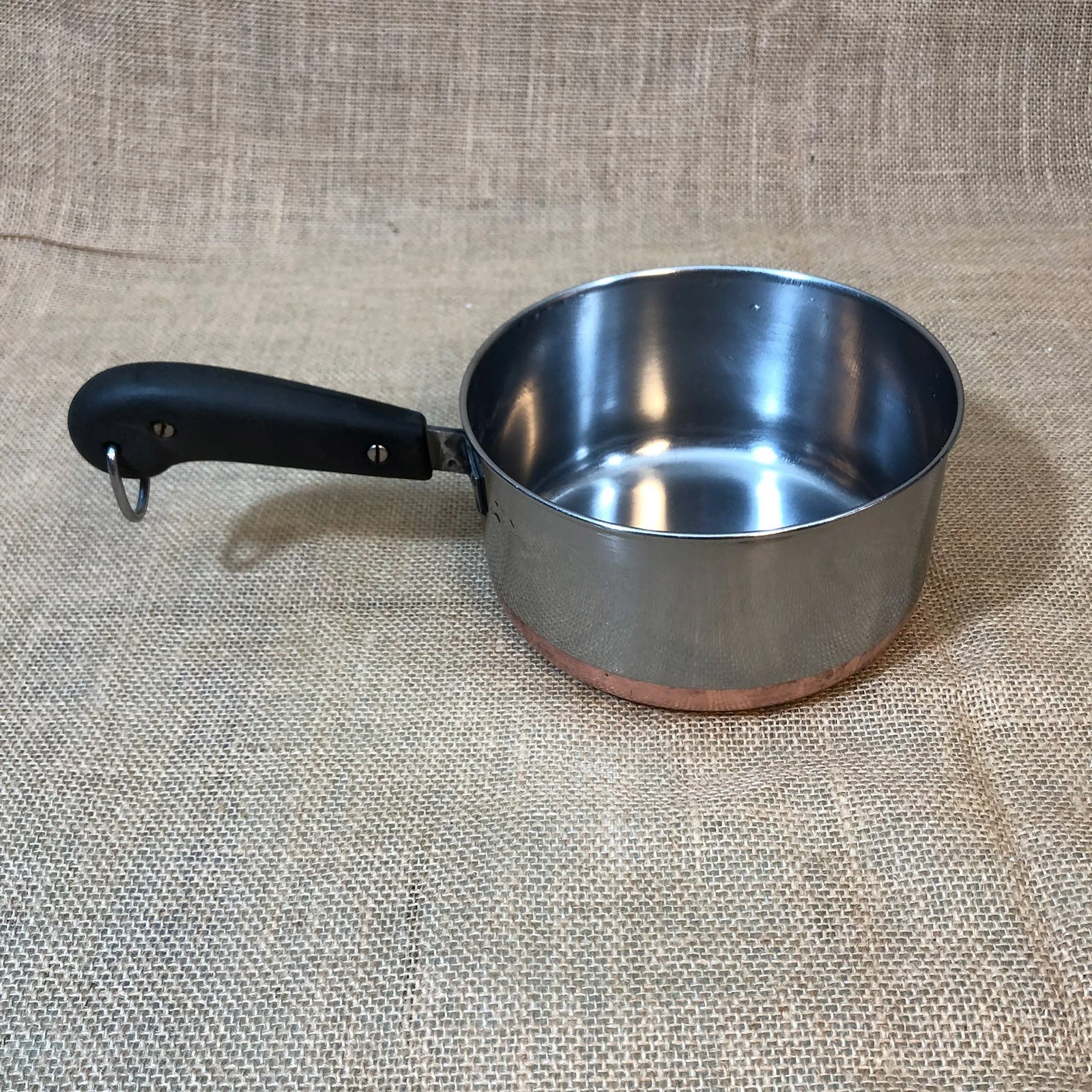 Vintage Revere Ware 1-QT Sauce Pan -No Lid 1801 Copper Bottom USA-Made Very Good