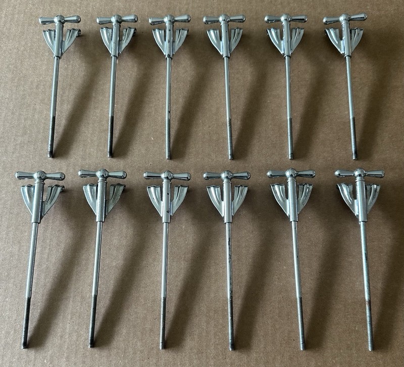 Vintage 60's Ludwig Bass Kick Drum Club Date 7" Bowtie T-Rods & Claws Lot Of 12