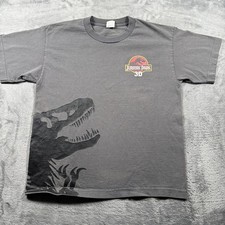 Vintage Jurassic Park 3D Alstyle Apparel Activewear T-Shirt Youth XL Gray